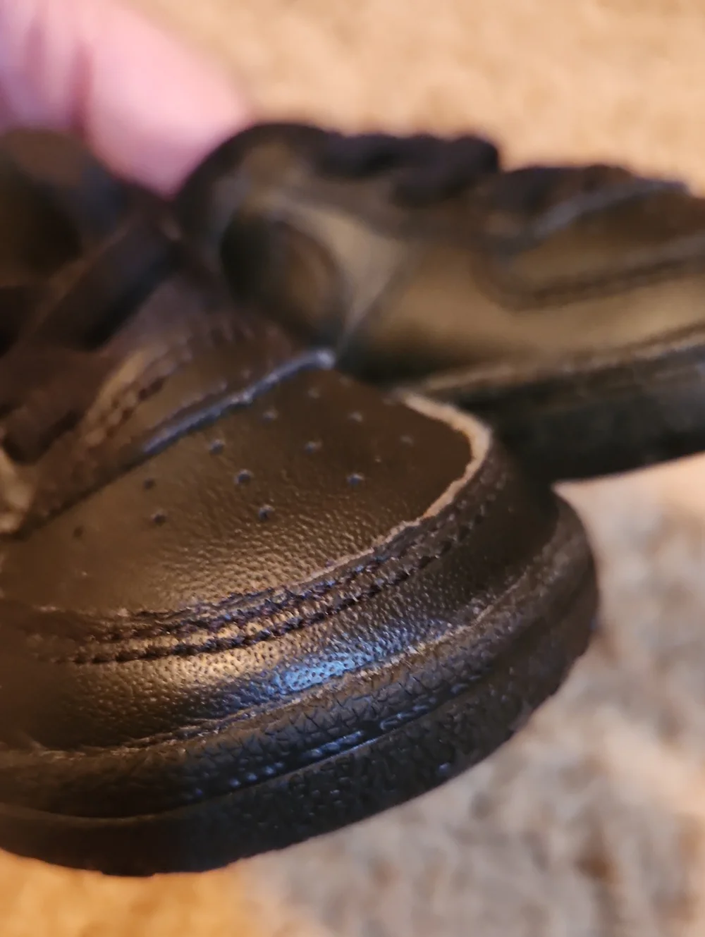 Nike Air Force 1 Black Baby Crib Shoes With Soft Sole Size 3C